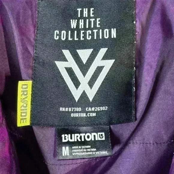 Burton White Collection Hunter Green Ski Jacket Purple Lining Medium DryRide - Picture 2 of 11